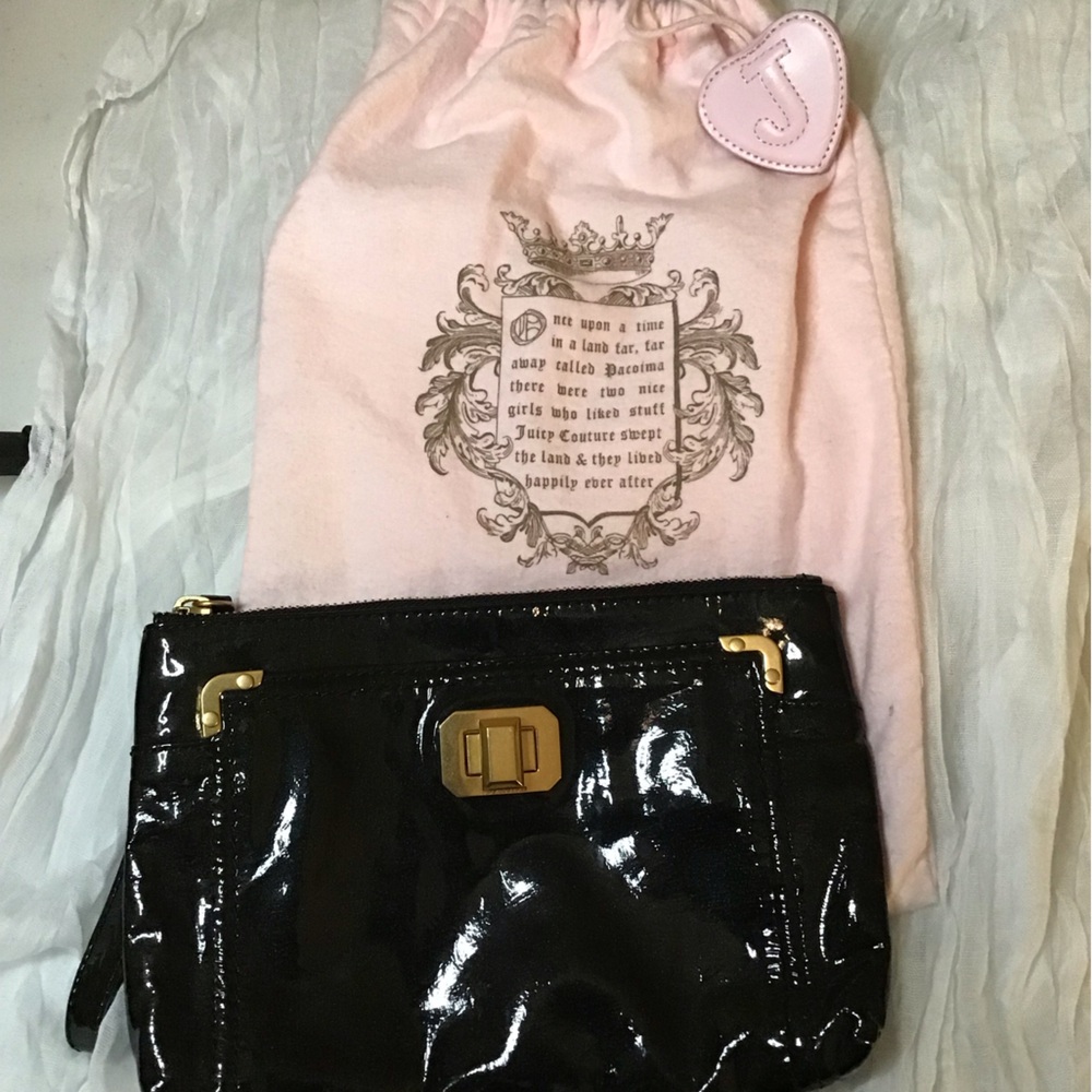 Juicy Couture Black Pattent Leather With Dust bag Turn Lock. EUC🎁